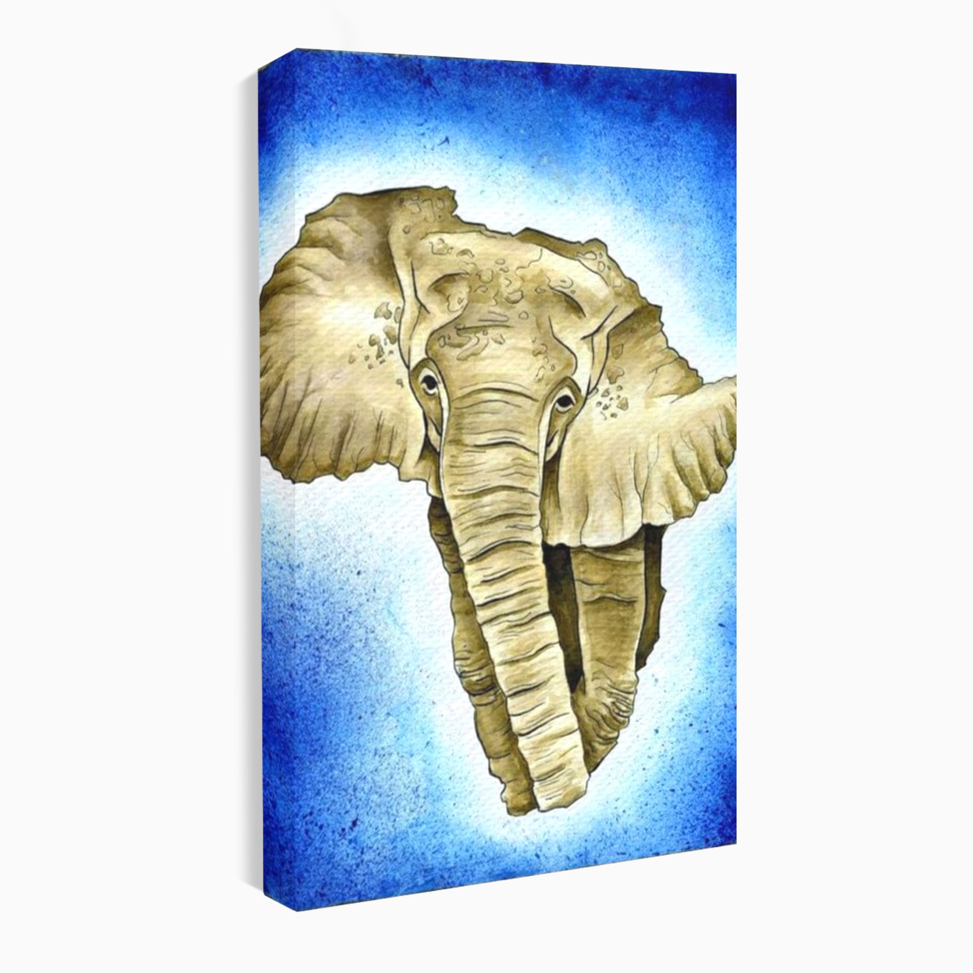 Tablou canvas cu tablou canvas cu cap de elefant, fara rama, pe sasiu de lemn